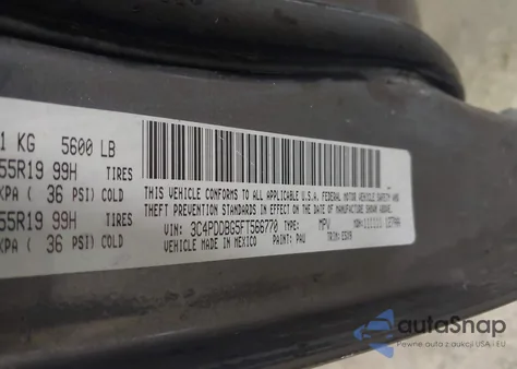 2015 Dodge Journey Sxt from USA, damaged, VIN 3C4PDDBG5FT566770